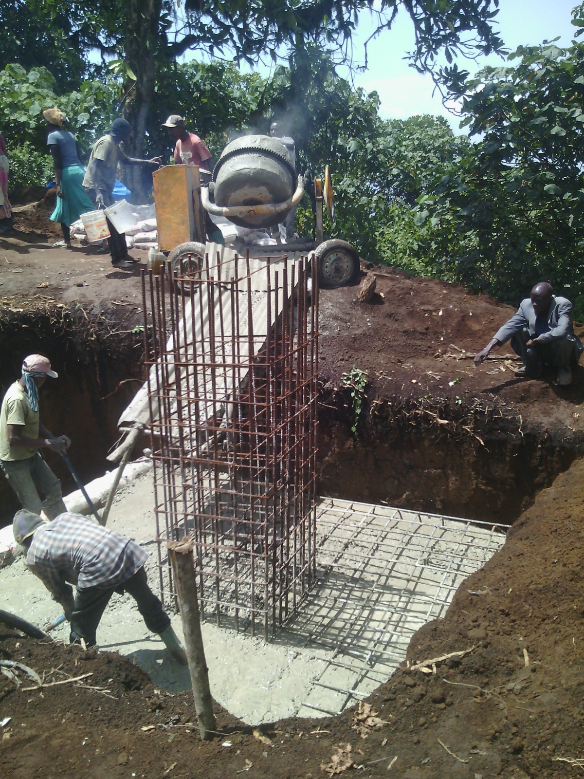 Concrete works for equipment foundation at telecom site